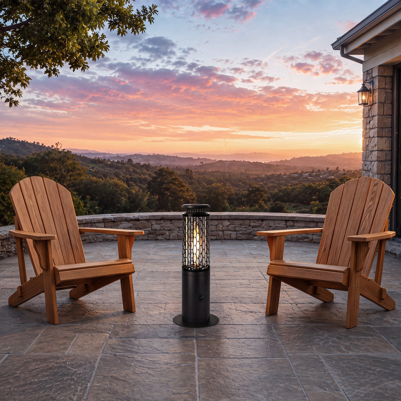 Chauffage de terrasse à granules de bois de 58 cm (23 po), foyer extérieur avec flamme visible