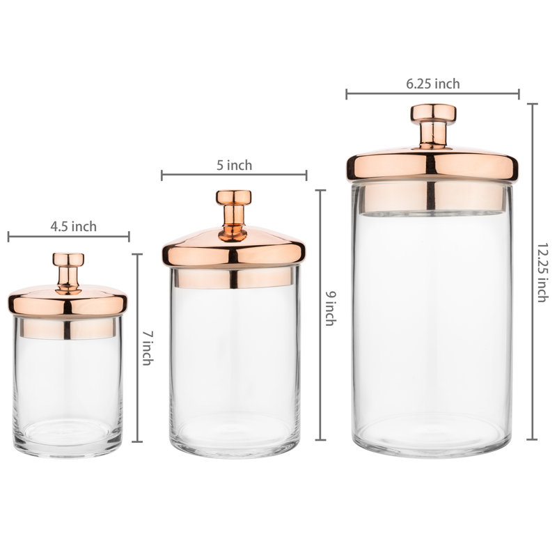 3 Piece Kitchen Canisters & Storage Jars Set