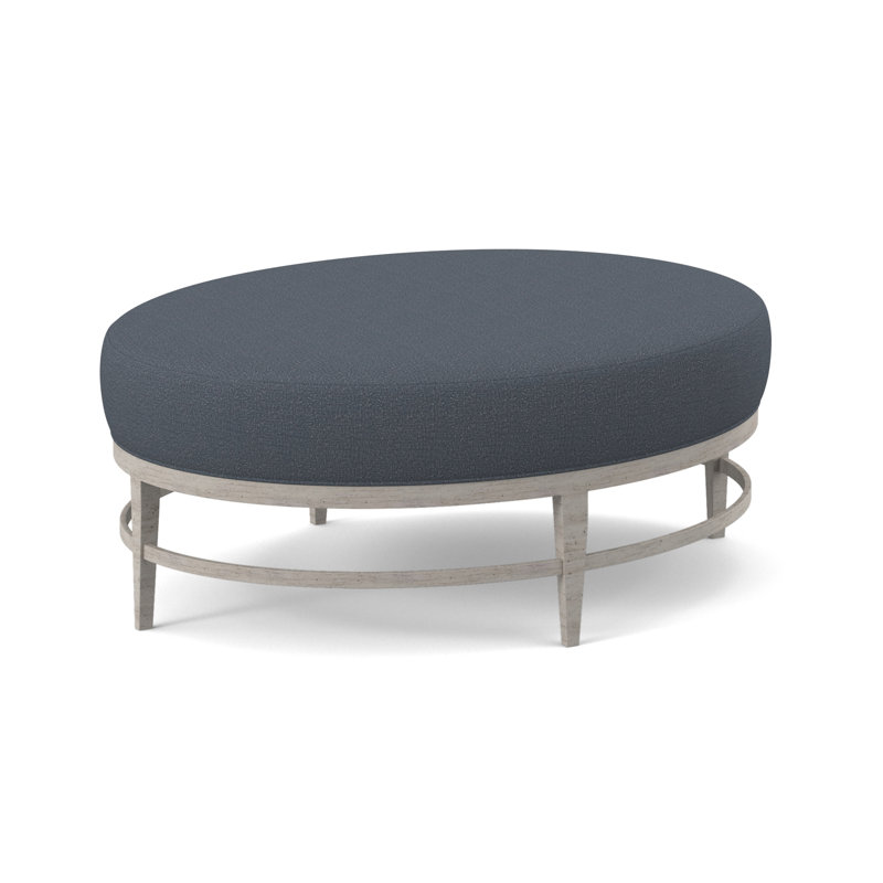 Elliptic Oval Ottoman, Bisque, Venice Ivory 100% Polyester