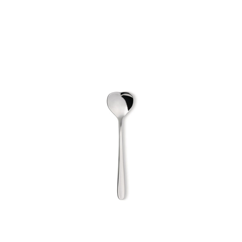 Heart-Shaped Silver Stainless Steel Coffee Spoon Set, 10cm