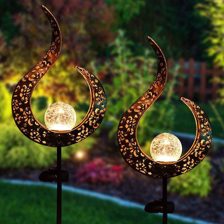 Joiedomi Brown Solar Powered Metal Pathway Light Pack | Wayfair