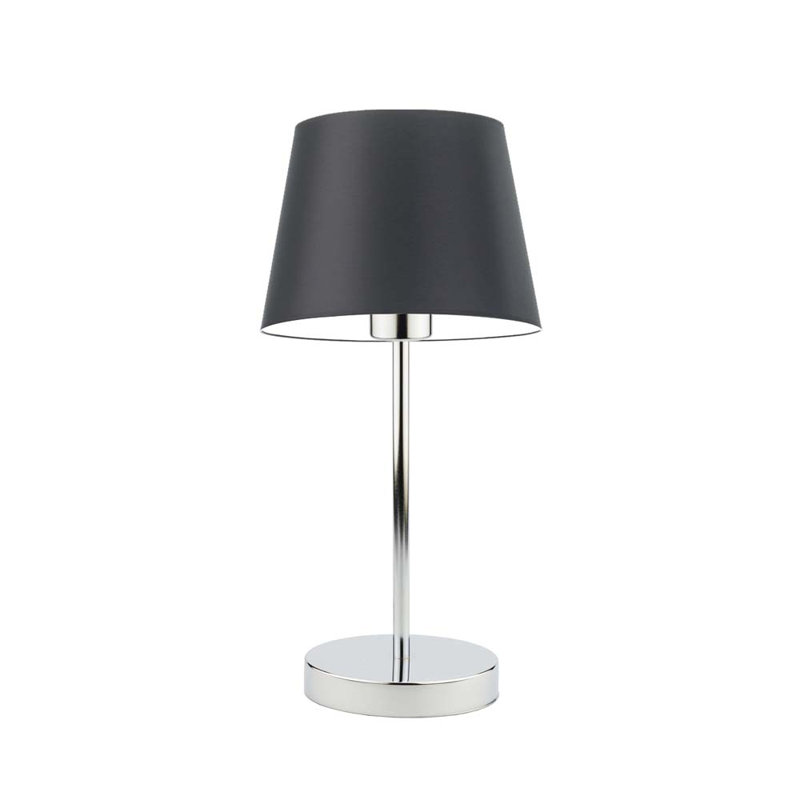 Arsens Metal Table Lamp, Black, Chrome