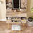 LED Vanity Desk With Stool And Storage