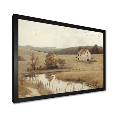 Brown American Farm Landscape II - Farm Wall Art