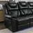 Home Theater Seating Manual Recliner Chair With Center Console And LED Light Strip For Living Room-456123345