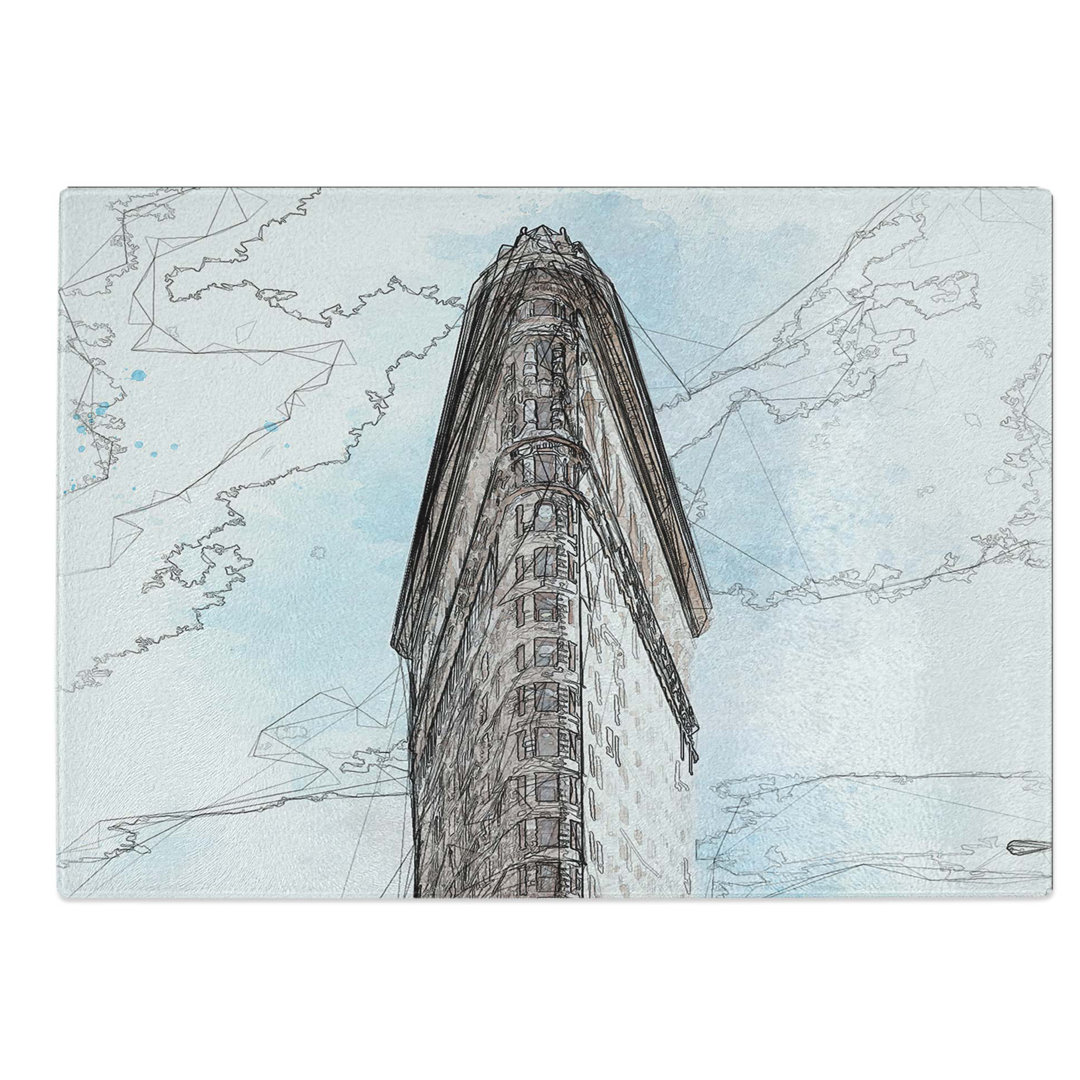 Glass Flatiron Building in New York in Abstract Chopping Board