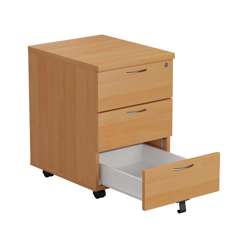 Buariki 40.4cm Wide 3 -Drawer Mobile File Cabinet, Beech