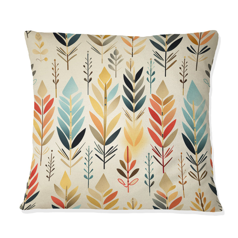 Ivoire Boho Accents - Coussin décoratif imprimé à chevrons, H 16 po x l 16 po