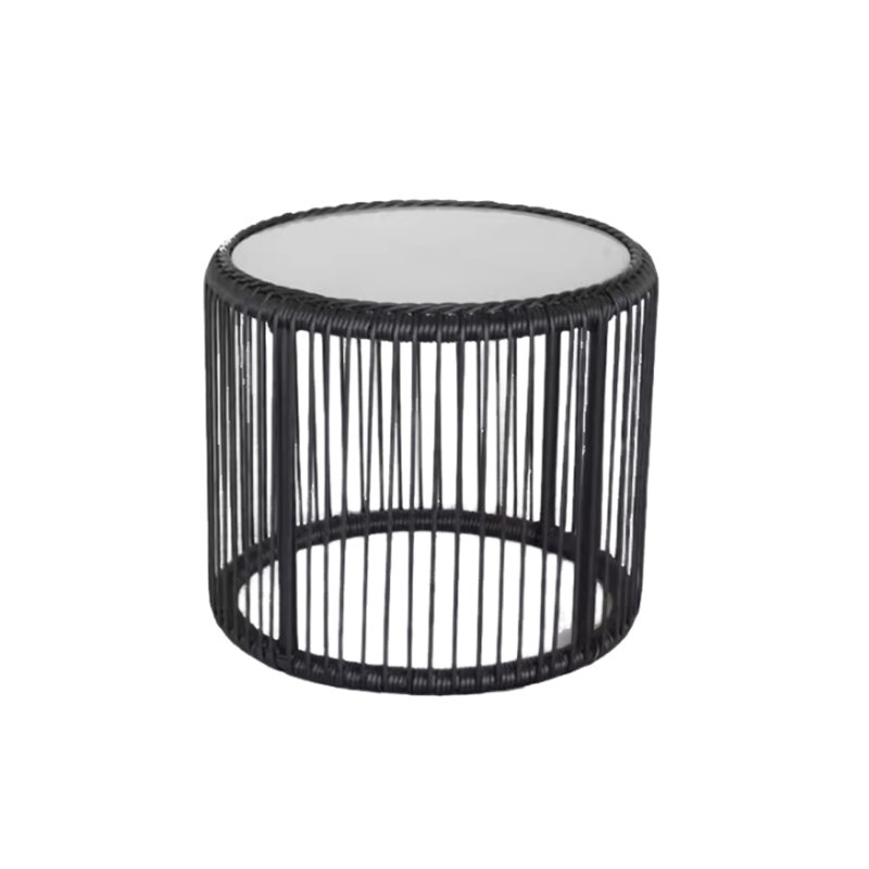 Table d'appoint d'extérieur ronde 17,71 po Coppock, Noir