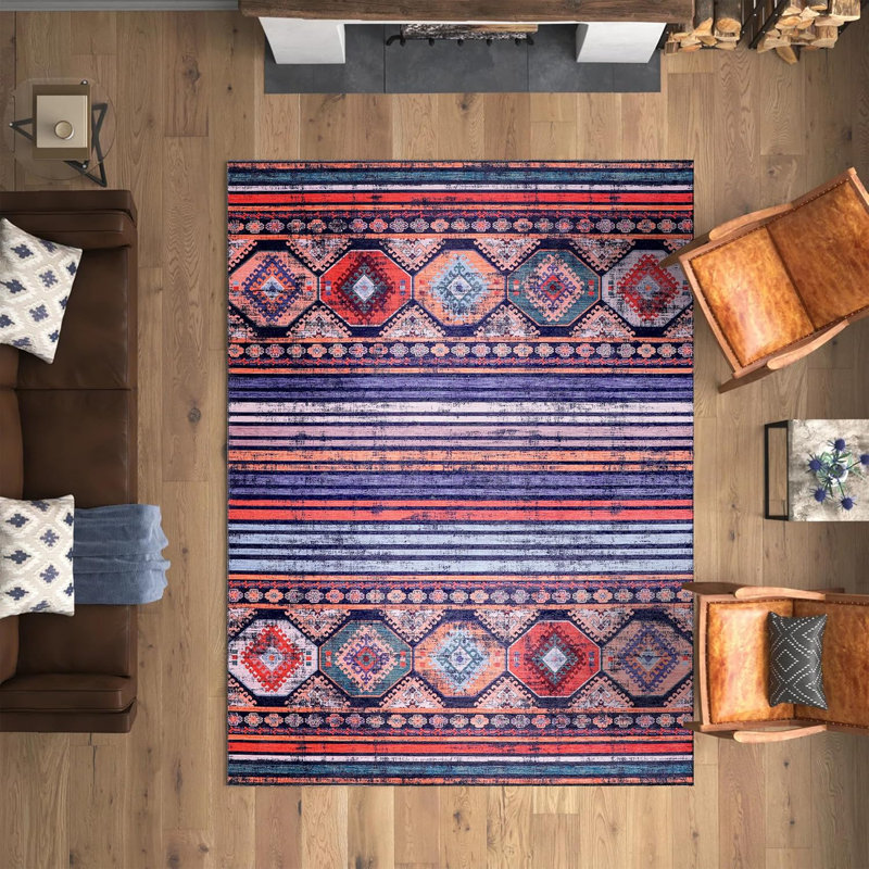 Non Slip Area Rugs Machine Washable Carpet Pad Entryway Rug Low Pile Modern Mat For Bedroom - 1336, Rectangle 80 x 150 cm