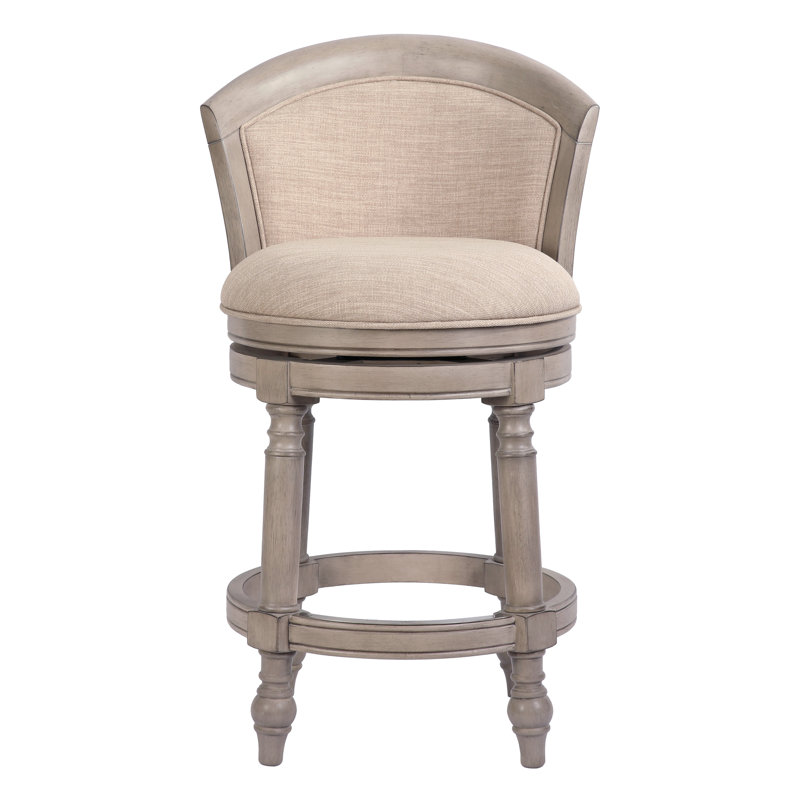 Tabouret pivotant en bois Tino, Tabouret de comptoir (siège d'une hauteur de 26 p, Gris Uptown