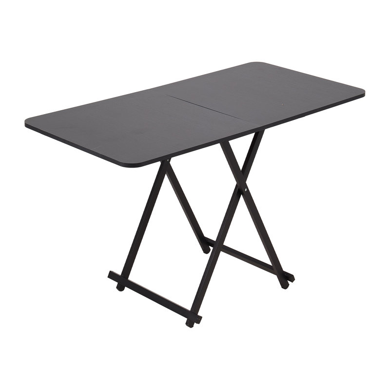 Foldable Rectangular Dining Table, Black