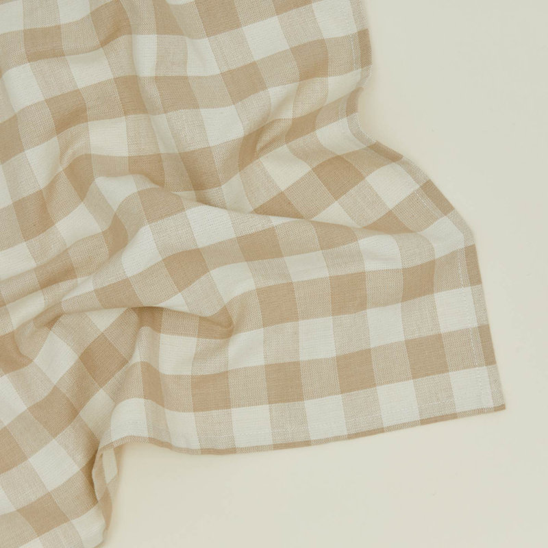 Serviettes de table Essential Gingham, Ivoire / Lin