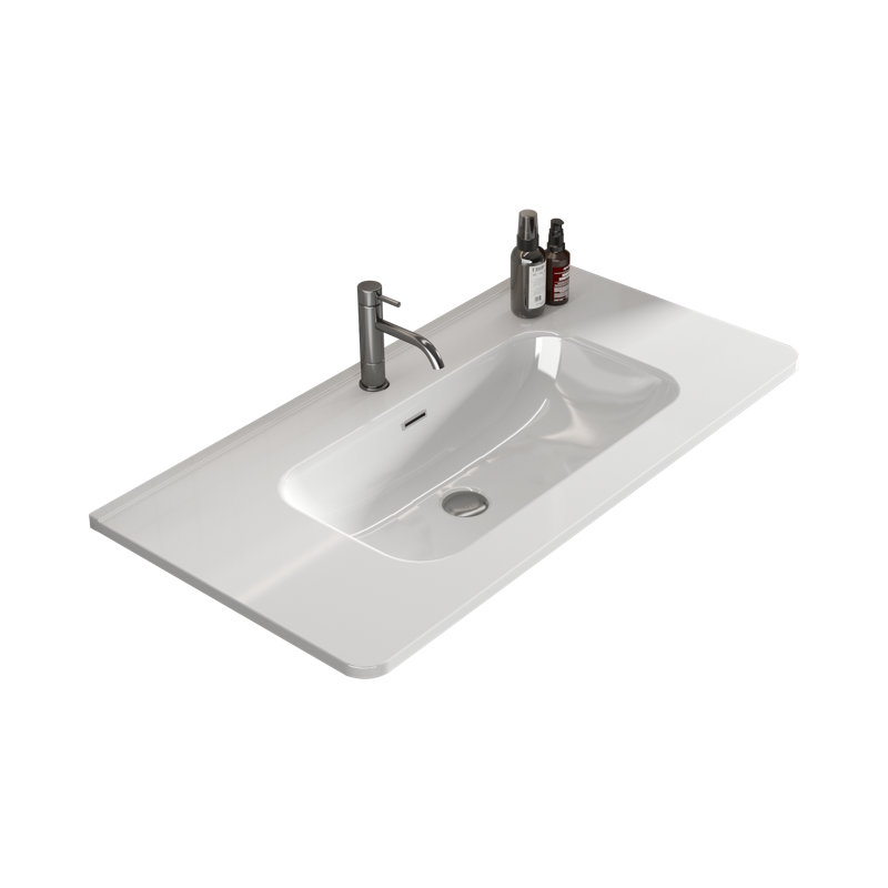 Plateau de meuble-lavabo simple Tate avec lavabo en céramique seulement
