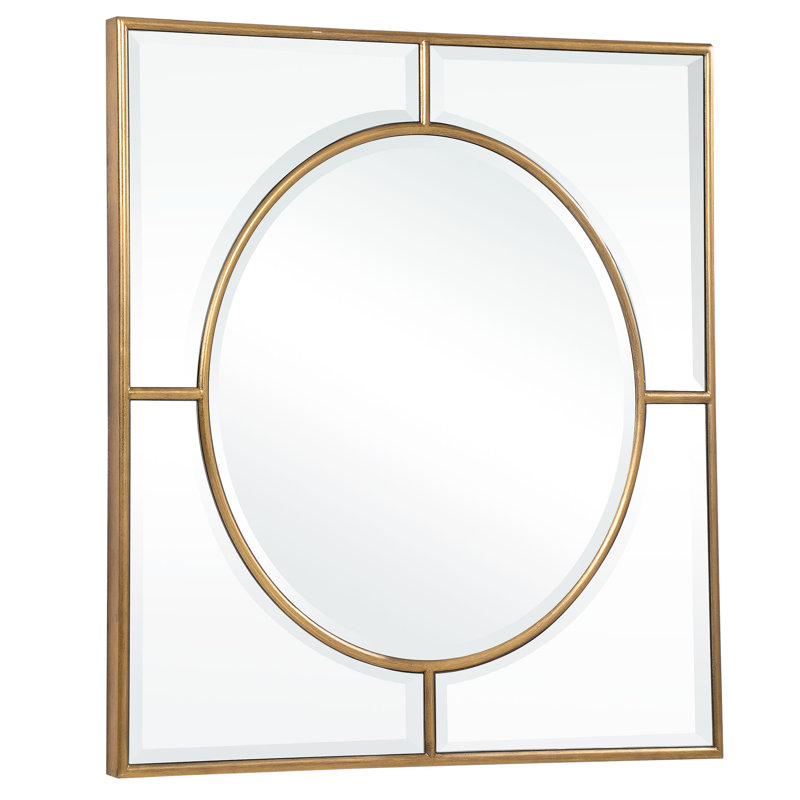 Engineered Wood Square Wall Mirror
