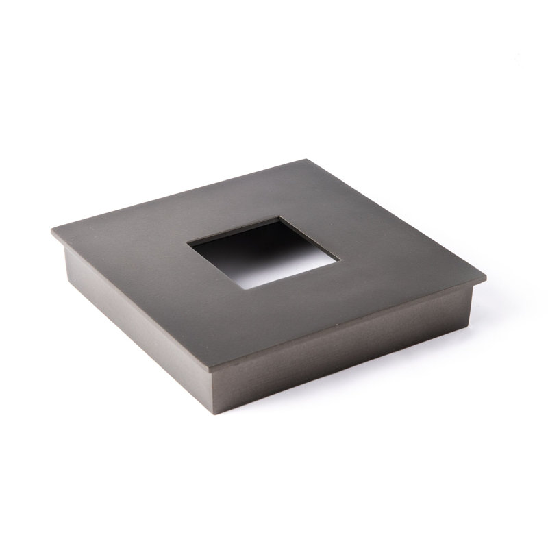 Small Square Cover Cap Outdoor Lantern Post, Coastal Dark Smoke