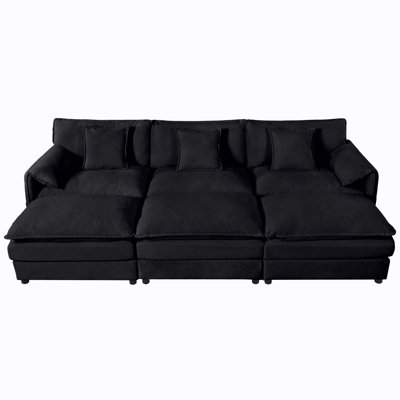 Elara Modern Contemporary Deep Seat Cloud Sectional Sofa