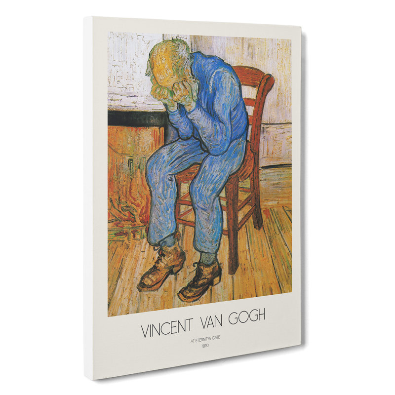 At Eternitys Gate With Border by Vincent Van Gogh - Wrapped Canvas Painting, 50cm H x 35cm W x 3cm D