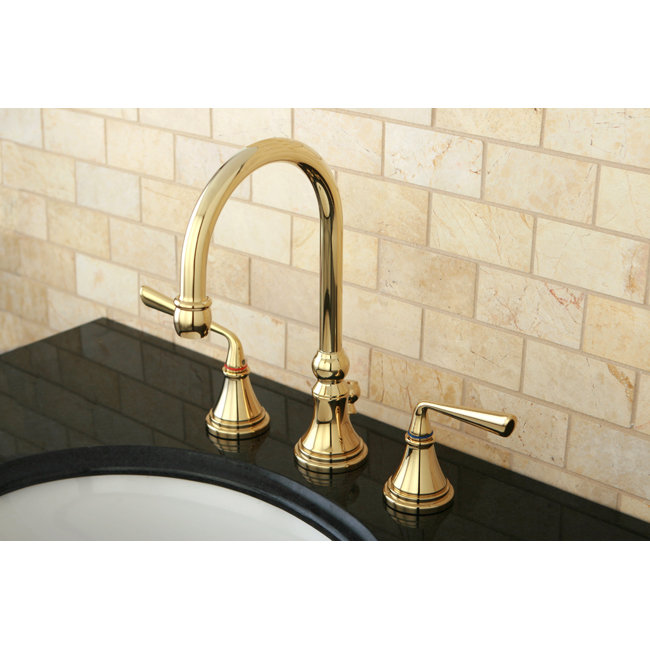 Robinet de salle de bain espacé Kingston, Laiton poli