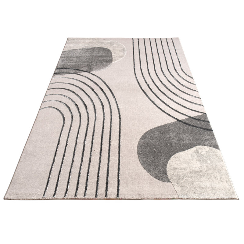 Tuana Abstract Area Rug, Rectangular 160cm x 230cm, Grey/Brown/Blue