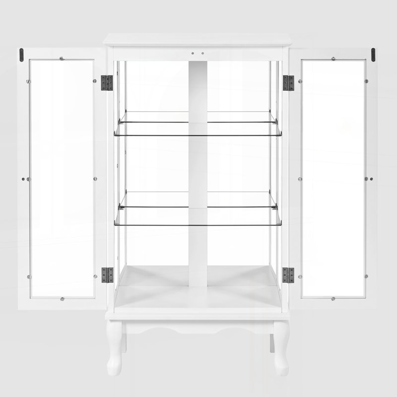 Vitrine lumineuse avec tablettes réglables, White