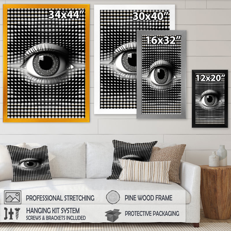 «Dany Eye In Circular Infinity III», reproduction sur toile, Cadre photo noir, H 20 po x l 12 po x P 1 po