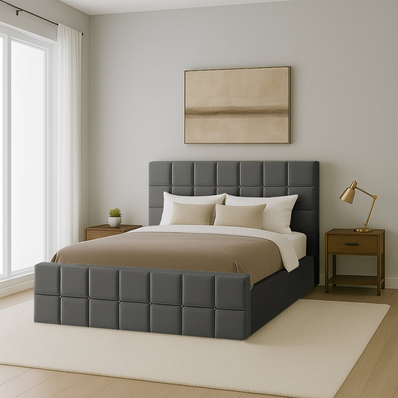 Tolya Storage Bed, Asphalt, Super King (6')