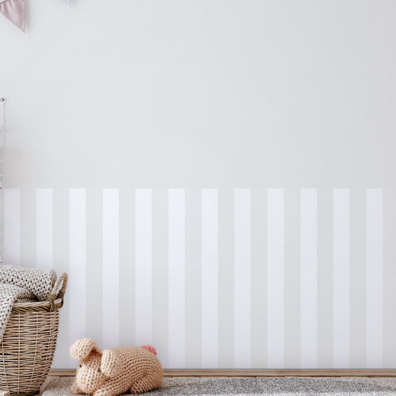 Ninti Industrial Effects Stripe Design Wallpaper Roll 10.05cm x 53cm, Silver