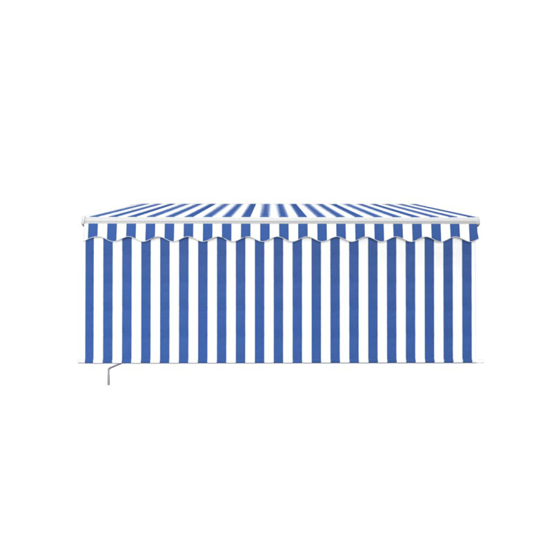 Dakota Fields 300cm W x 250cm D Polyester Cover Retractable Patio Awning, Blue/White