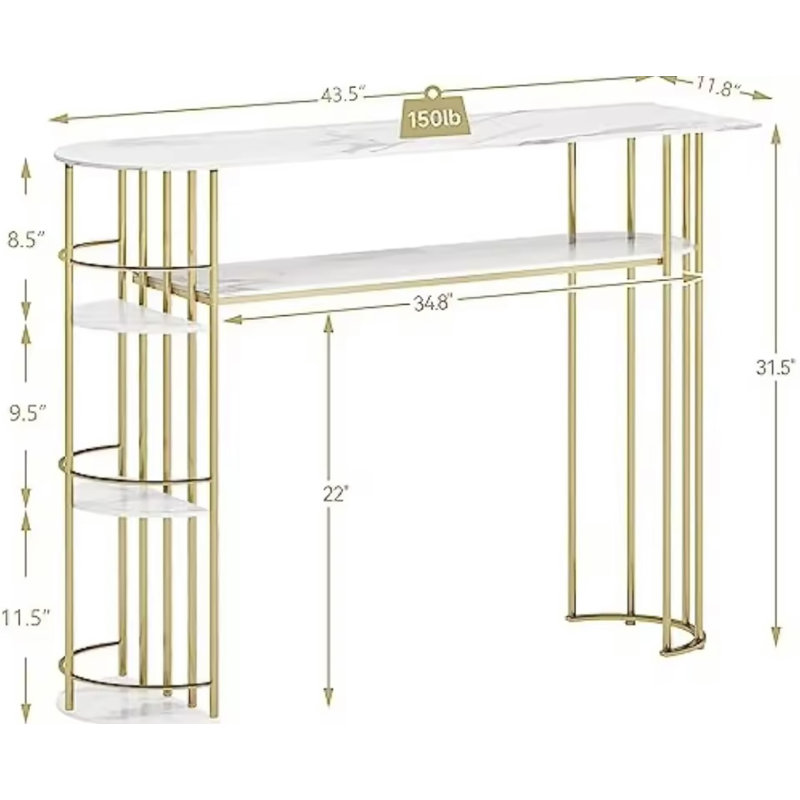 Mid-Century Modern Console Table For Entryway