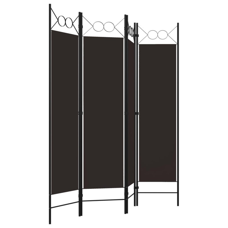 Paravent pliant autoportant pour séparer une pièce, Brun, 4, H 70,9 po x l 63 po x P 1,6 po