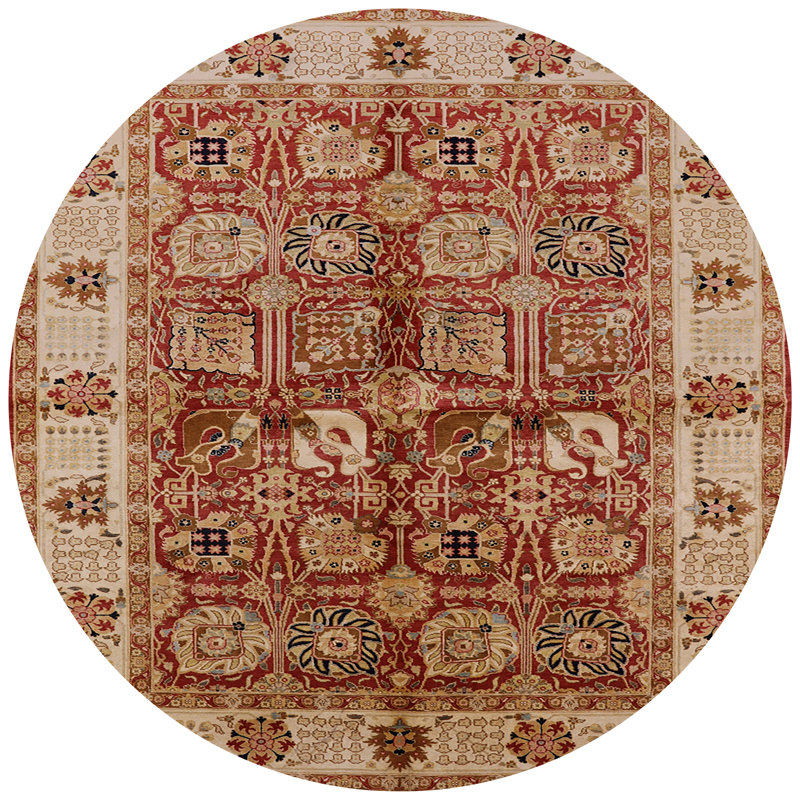 Tapis oriental rouge / brun Hayrig, Rond 8 pi