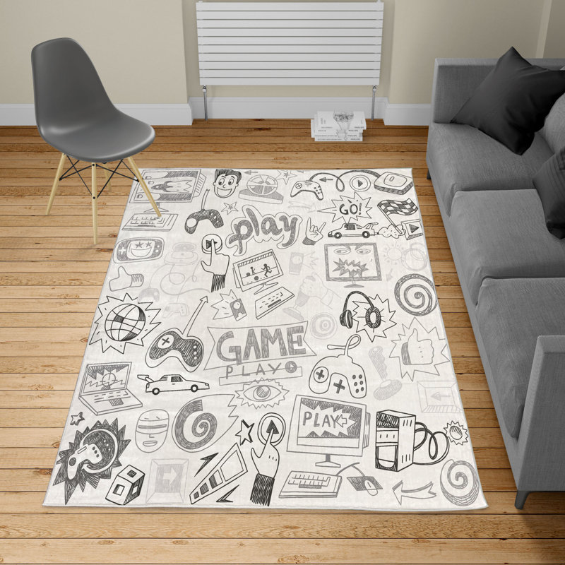 Tapis gris pâle, Rectangle, de 3 pi 11 po x 5 pi 10 po