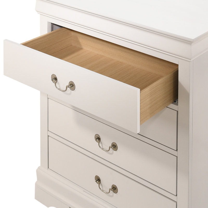 Commode 4 tiroirs Louis Phillipe G3100-BC, Blanc