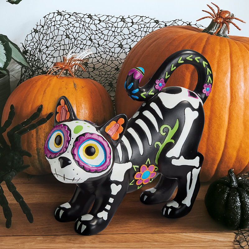 Statue squelette de chat Dia de los Muertos