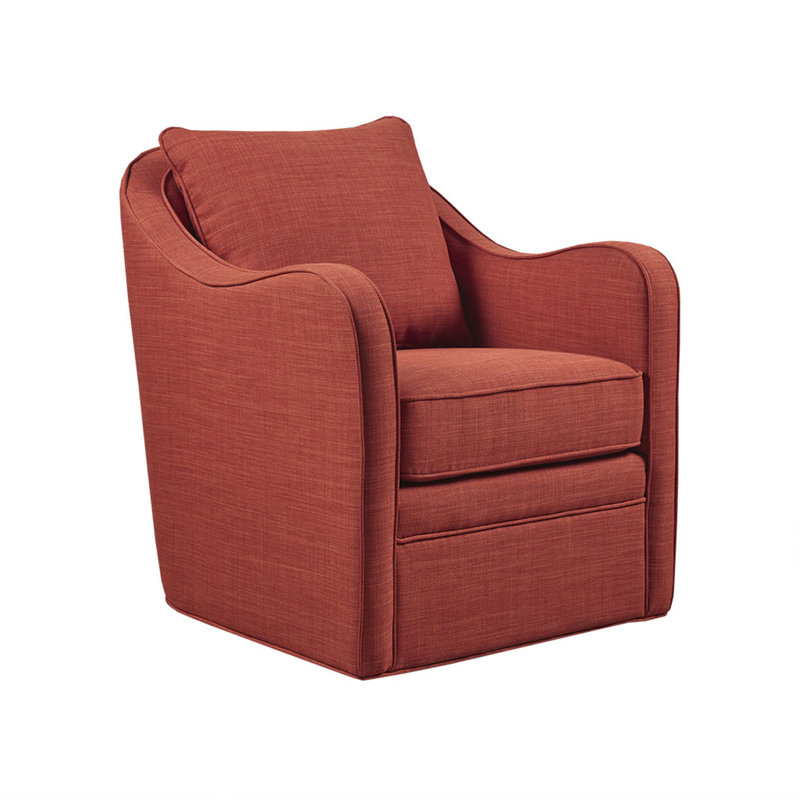 Logan 360-Degree Swivel Chair, Red Polyester