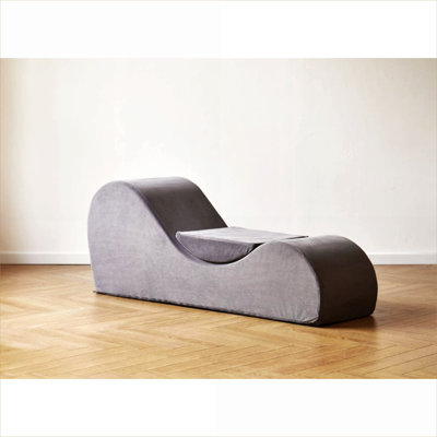 Soft Gray Polyurethane Bean Bag Lounger, Ergonomic High-Density Foam Chaise for Indoor Living Room Relaxation