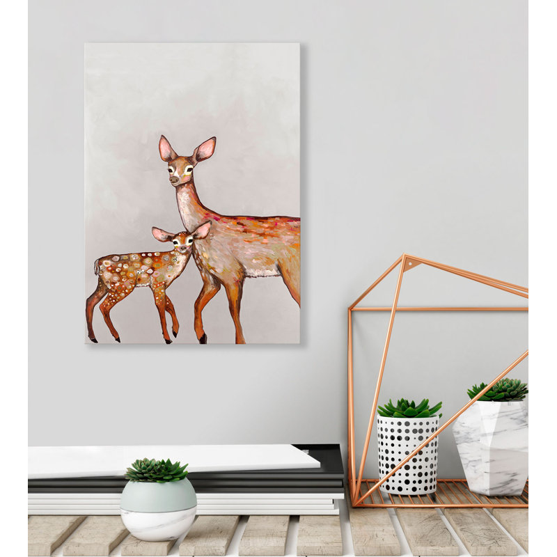 «Deer with Fawn», reproduction sur toile tendue, H 32 po x l 24 po, Canevas