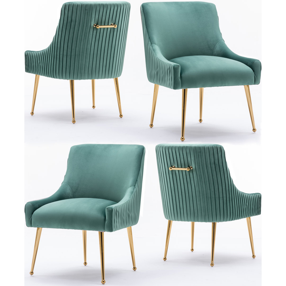 Baudel Velvet Side Chair (Set of 4) Everly Quinn Upholstery