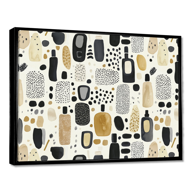 Décoration murale Boho Bathries Beige et brun I - Articles de toilette, H 34 po x l 44 po, Noir