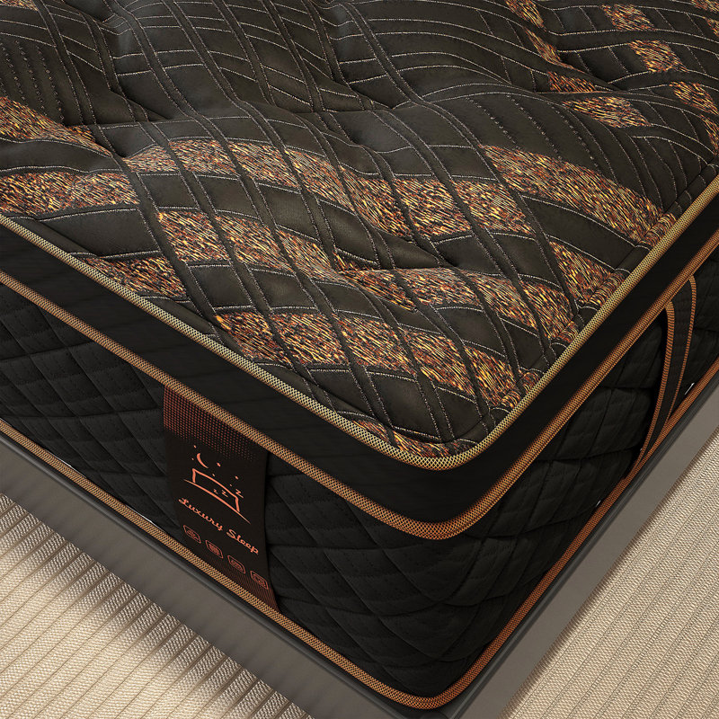 Matelas hybride mi-ferme 12 po avec mousse viscoélastique rafraîchissante et ressorts ensachés individuellement, Lit simple