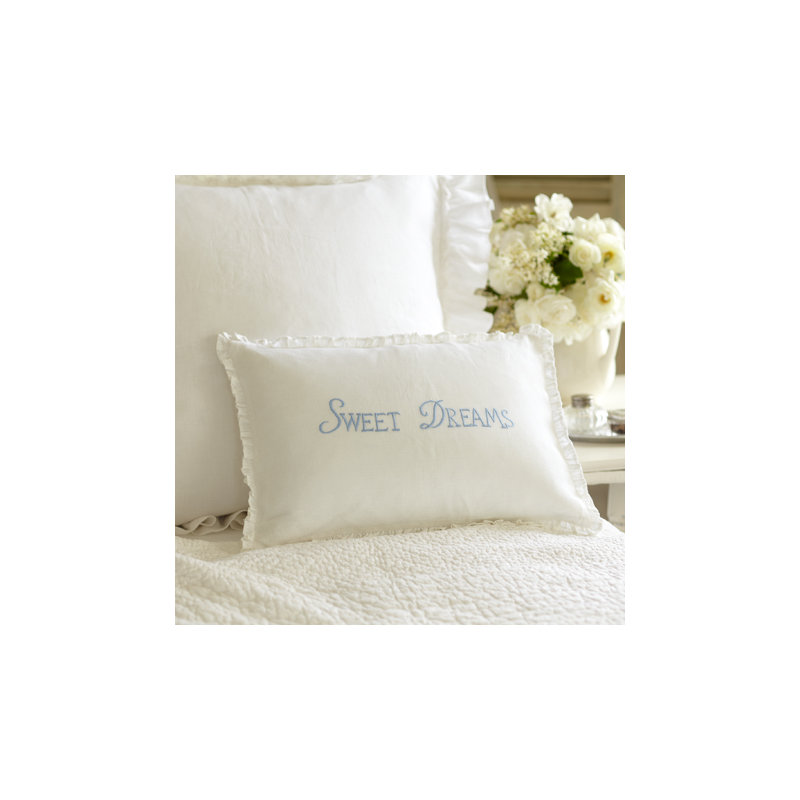 Sweet Dreams Linen Lumbar Pillow Cover & Insert, Blue