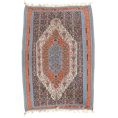 Hand Knotted Wool Area Rug in Multi