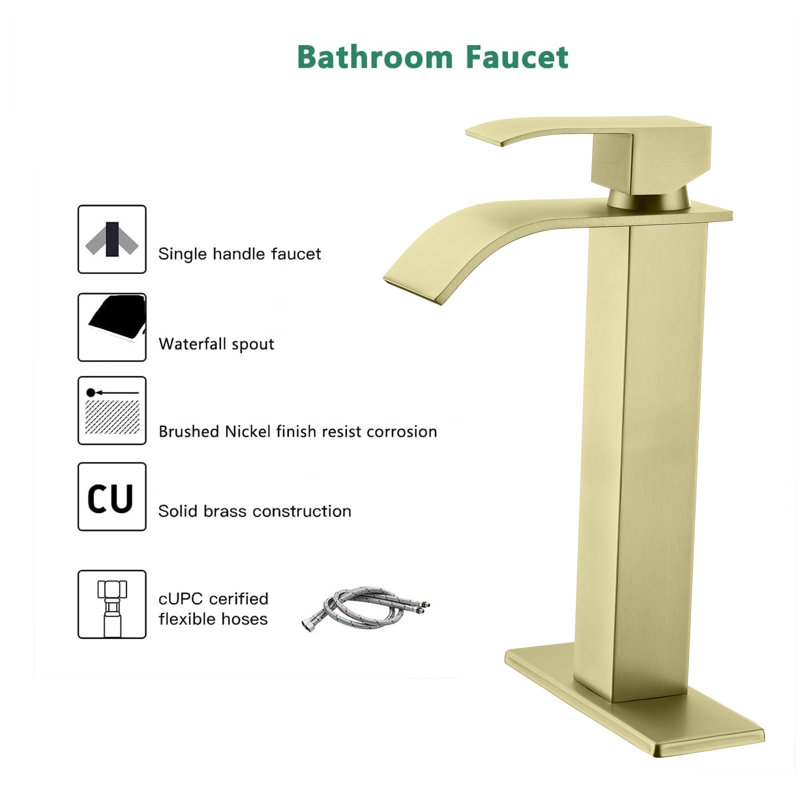 Vessel Sink Faucet Bathroom Faucet, Brushed Gold