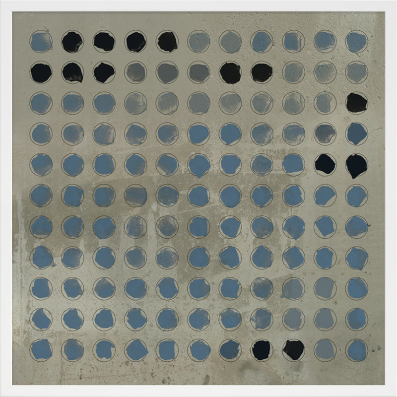 Squared Circles 3 Painting by Jacques Pilon, White Wood, 36" H x 36" W x 1.25" D