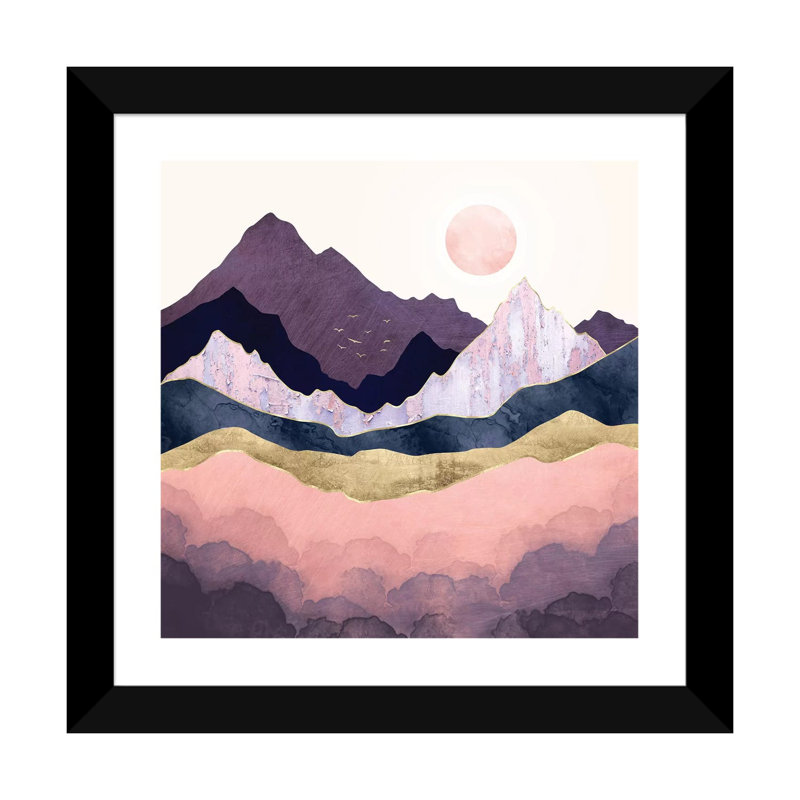 Mauve brume - imprimé, H 16 po x l 16 po x p 1 po, Blanc / aubergine / banane / brun clair / rouge br