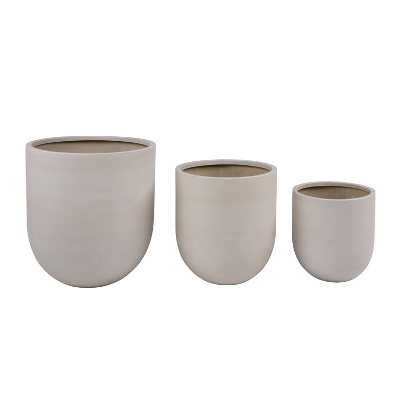 Adahlia Lightweight Concrete Resin Planter, Cream