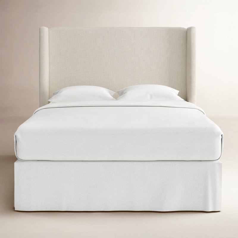 Tilly Upholstered Headboard, Queen, Classic Talc Linen