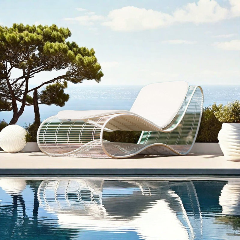 Chaise longue d'extérieur en alliage d'aluminium Luxury