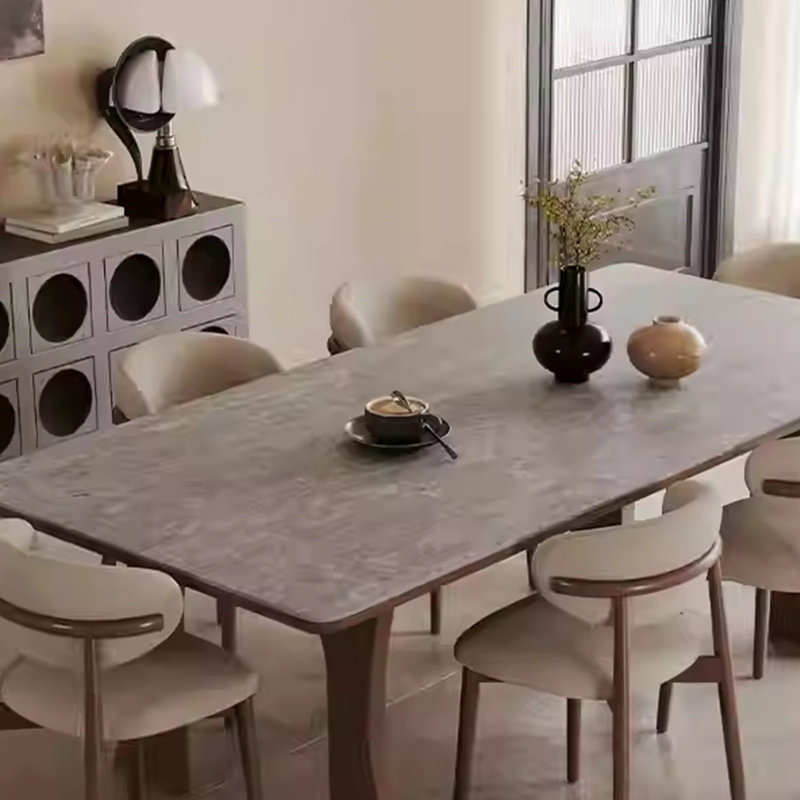 Table de salle à manger Aesthetic, H 29,53 po x L 55,12 po x l 31,5 po, Taupe